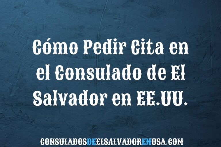 Cómo pedir cita en el consulado de El Salvador en EE.UU.